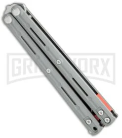 Maxace Knives Balisong Serpent Striker II Gray G-10 - Satin Tanto Plain -Best Knifes Shop Maxace Knives Balisong Serpent Striker II Grey G 10 Tanto Satin BHQ 120306 jr spine large