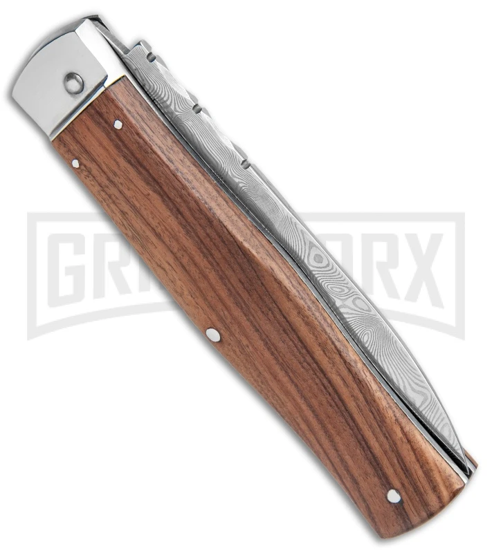 Mikov 241 Predator Cocobolo Automatic Lever Lock Knife - Bayo Damascus 4 Mikov 241 Predator Cocobolo Automatic Lever Lock Knife - Bayo Damascus - Image 3