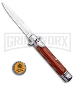 Milano 8.5" Lever Lock Automatic Knife Rosewood - Bayonet Satin 11 Milano 8.5" Lever Lock Automatic Knife Rosewood - Bayonet Satin -Best Knifes Shop Milano 8.5 Lever Lock Automatic Knife Rosewood Bayonet Satin GX 33707 ns.bottlecap large