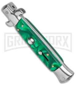 Milano 9" Green Acrylic Bayonet (4" Satin) -Best Knifes Shop Milano 9in Green Acrylic Bayonet Satin GX 37523 jr spine large