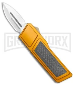 No Limit Knives Akuma OTF Automatic Knife Orange Carbon Fiber - Satin Plain