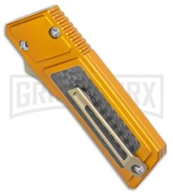 No Limit Knives Akuma OTF Automatic Knife Orange Carbon Fiber - Satin Plain -Best Knifes Shop No Limit Knives Akuma OTF Auto Orange CF Satin Dagger GX 34514 jr side large