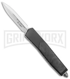 No Limit Knives Instigator Black OTF Automatic Knife - Satin Dagger Plain