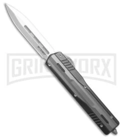 No Limit Night Stalker II Gray D/E OTF Automatic Knife - Satin Plain M390
