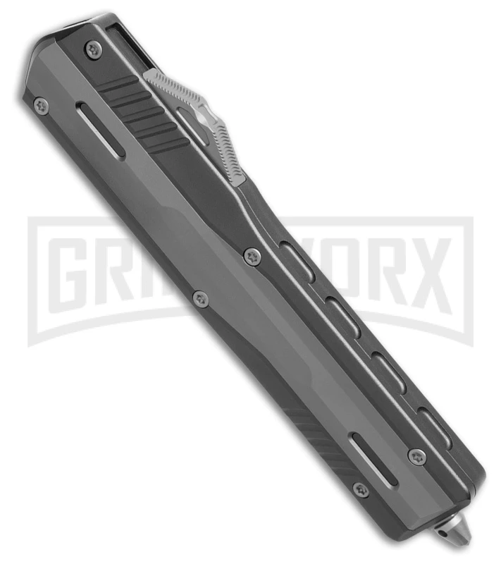 No Limit Night Stalker II Gray D/E OTF Automatic Knife - Satin Plain M390 4 No Limit Night Stalker II Gray D/E OTF Automatic Knife - Satin Plain M390 - Image 2