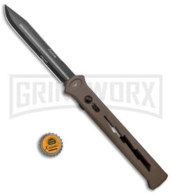Paragon Estiletto Dark Earth Bolt Automatic OTF Knife - Black Clip Point -Best Knifes Shop Paragon Estiletto CP OTF Auto Dark Earth Lightning Bolt Black EST CP LB FDE B DE BHQ 134551 jr bottlecap large