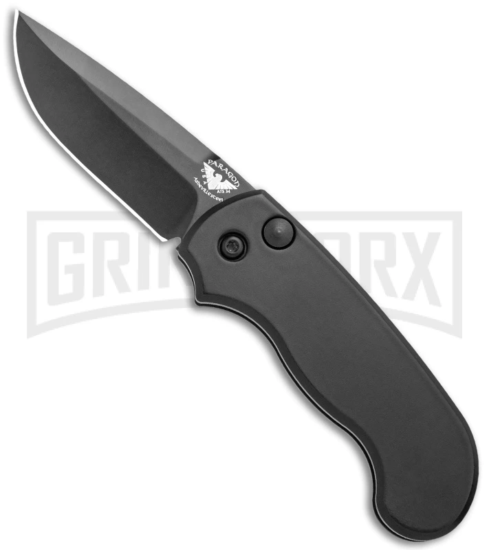 Paragon Snapper Black Automatic Knife -Black Drop Point 3 Paragon Snapper Black Automatic Knife -Black Drop Point