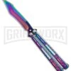 Chalkhill Balisong Spectrum Butterfly Knife - Skeletonized Handles -Best Knifes Shop Rainbow Balisong Butterfly Knife GX 37605 td large