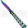 Monarch Integral Black Balisong Butterfly Knife - Spectrum Plain 2 Monarch Integral Black Balisong Butterfly Knife - Spectrum Plain -Best Knifes Shop Rainbow Balisong Butterfly Knife GX 37611 td large