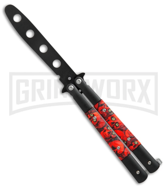 Red Demon Trainer Balisong Butterfly Knife - Black Plain 3 Red Demon Trainer Balisong Butterfly Knife - Black Plain