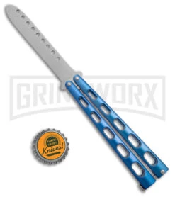 Ronin Gear Blue Balisong Trainer Butterfly Knife - Satin Plain -Best Knifes Shop Ronin Gear Blue Balisong Butterfly Trainer Satin BHQ 177221 jr bottlecap large