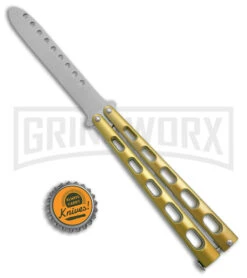 Ronin Gear Gold Balisong Trainer Butterfly Knife - Satin Plain 9 Ronin Gear Gold Balisong Trainer Butterfly Knife - Satin Plain -Best Knifes Shop Ronin Gear Gold Balisong Butterfly Trainer Satin BHQ 177219 jr bottlecap large