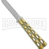 Ronin Gear Gold Balisong Trainer Butterfly Knife - Satin Plain 1 Ronin Gear Gold Balisong Trainer Butterfly Knife - Satin Plain -Best Knifes Shop Ronin Gear Gold Balisong Butterfly Trainer Satin BHQ 177219 jr large