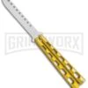 Ronin Gear Yellow Balisong Trainer Butterfly Knife - Satin Plain