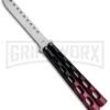 Ronin Gear Red/Black Balisong Trainer Butterfly Knife - Satin Plain 1 Ronin Gear Red/Black Balisong Trainer Butterfly Knife - Satin Plain -Best Knifes Shop Ronin Gear Red Black Butterfly Practice Trainer CHINA BK3RD BHQ 89894 jr large