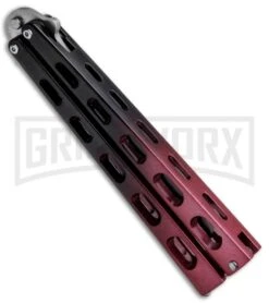 Ronin Gear Red/Black Balisong Trainer Butterfly Knife - Satin Plain 8 Ronin Gear Red/Black Balisong Trainer Butterfly Knife - Satin Plain -Best Knifes Shop Ronin Gear Red Black Butterfly Practice Trainer CHINA BK3RD BHQ 89894 jr side large