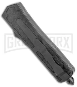 Rumble Black D/A OTF Automatic Knife - Dagger Satin Plain -Best Knifes Shop Rumble Black DA OTF Auto Dagger Gray 7PA4 50B GX 8404 jr side large