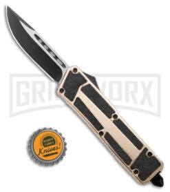 Rumble Gold D/A OTF Automatic Knife - Black Plain -Best Knifes Shop Rumble Gold DA OTF Auto Black Plain GX 25391 jr bottlecap large