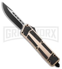 Rumble Gold D/A OTF Automatic Knife - Black Plain