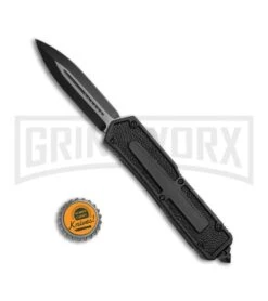 Rumble Heavy Duty Dagger Black OTF Automatic Knife - Two Tone Plain -Best Knifes Shop SDS OTF Heavy Duty Dagger Black TT SB7307BK BP 19535 jr bottlecap large