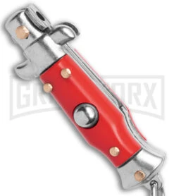 Best Knifes Shop -Best Knifes Shop SKM 2in Keychain Stiletto AK Red 1in Satin Flat BHQ 183371 td spine large