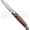SKM 8" Fancy Lever Lock Wood Automatic Knife - Satin Bayonet -Best Knifes Shop SKM 8in LL Stamina Wood Bayo BP 19452 jr large