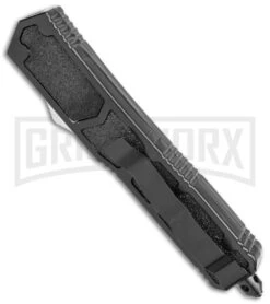 Atomic Slim Dagger Black OTF Auto Knife - Two Tone Plain 8 Atomic Slim Dagger Black OTF Auto Knife - Two Tone Plain -Best Knifes Shop Slim Atomic Dagger Black OTF Auto TT GX 38178 jr side large