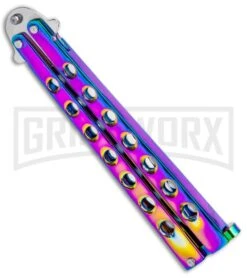 Spectrum Balisong Butterfly Knife (4.25"Satin) -Best Knifes Shop Spectrum Balisong Butterfly Satin GX 37521 jr side large