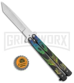 Super Knife Black Balisong Butterfly Knife Dragon - Tanto Satin -Best Knifes Shop Super Knife Black Balisong Butterfly Dragon Tanto Satin GX 37354 jr bottlecap large
