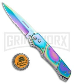 Super Knife Croc Automatic Knife Stainless Rainbow Spectrum (3.5 Spectrum) Serr 9 Super Knife Croc Automatic Knife Stainless Rainbow Spectrum (3.5 Spectrum) Serr -Best Knifes Shop Super Knife Croc Auto Stainless Rainbow Spectrum Spectrum Serr GX 34964 jr bottlecap large