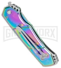 Super Knife Croc Automatic Knife Stainless Rainbow Spectrum (3.5 Spectrum) Serr 8 Super Knife Croc Automatic Knife Stainless Rainbow Spectrum (3.5 Spectrum) Serr -Best Knifes Shop Super Knife Croc Auto Stainless Rainbow Spectrum Spectrum Serr GX 34964 jr side large