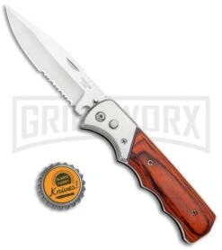 Super Knife Dingo Rosewood Automatic Knife - Satin Serr -Best Knifes Shop Super Knife Dingo Rosewood Auto Satin Serr GA623WSL GX 33498 jr bottlecap large