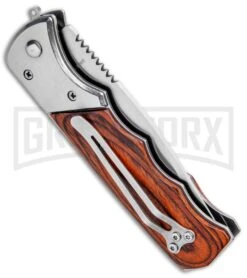 Super Knife Dingo Rosewood Automatic Knife - Satin Serr -Best Knifes Shop Super Knife Dingo Rosewood Auto Satin Serr GA623WSL GX 33498 jr side large