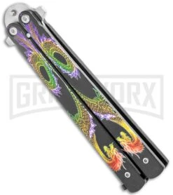 Super Knife Purple Balisong Butterfly Knife Dragon - Tanto Satin -Best Knifes Shop Super Knife Purple Balisong Butterfly Dragon Tanto Satin 1109PGR GX 36802 jr side large