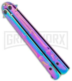 Super Knife Rainbow Balisong Butterfly Knife Skull/Bones - Rainbow Serr 7 Super Knife Rainbow Balisong Butterfly Knife Skull/Bones - Rainbow Serr -Best Knifes Shop Super Knife Rainbow Balisong Butterfly Skull Bones Rainbow Serr GX 36286 jr spine large