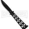Super Knife Sleek Slinger Black Balisong Butterfly Knife - Black Plain
