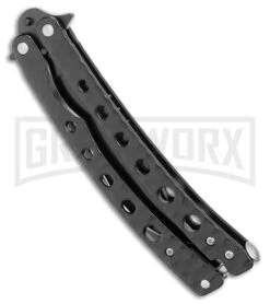 Swift Black Persian Balisong Coated Butterfly Knife - Black -Best Knifes Shop Swift Black Persian Balisong Coated Butterfly Black BX 39697 jr spine large
