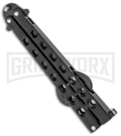 Black Bartender "Bottle-Fly" Butterfly Knife Bottle Opener -Best Knifes Shop The Bartender Bottle Fly Bottle Opener Black BHQ 8089 jr side large