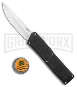Thunder Black D/A OTF Automatic Knife - Satin Plain -Best Knifes Shop Thunder Black DA OTF Auto Satin GX 34185 jr bottlecap large
