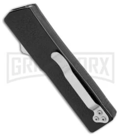 Thunder Black D/A OTF Automatic Knife - Satin Plain -Best Knifes Shop Thunder Black DA OTF Auto Satin GX 34185 jr side large