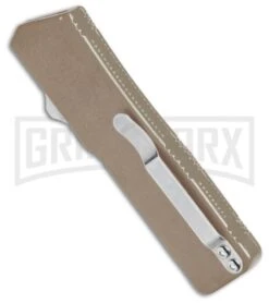 Thunder Tan D/A OTF Automatic Knife - Satin Serrated -Best Knifes Shop Thunder Tan DA OTF Auto Satin Serr GX 34404 jr side large