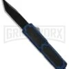 Titan Blue D/A OTF Automatic Knife - Tanto Black Plain -Best Knifes Shop Titan Blue DA Tanto black plain BP 25700 er large