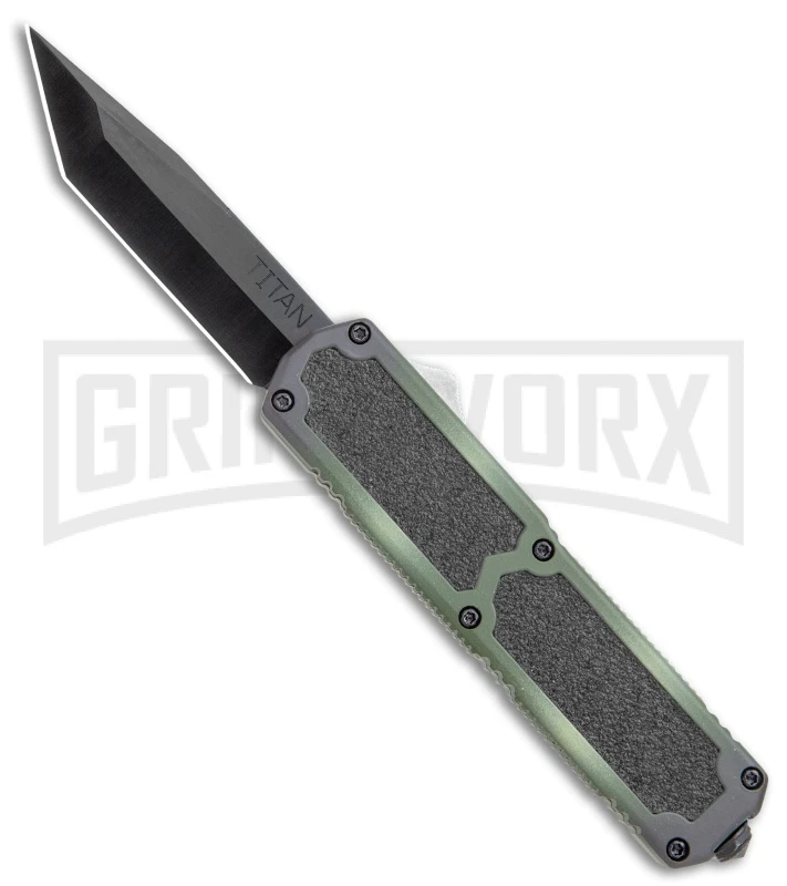 Titan Camo D/A OTF Automatic Knife - Tanto Black Plain 3 Titan Camo D/A OTF Automatic Knife - Tanto Black Plain