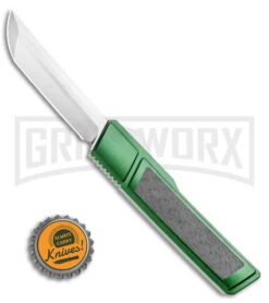 No Limit Knives Vespa Ripper Green/ CF Inlay OTF Japanese Tanto Knife - Satin -Best Knifes Shop Vespa Knives Ripper OTF Japanese Tanto Green CF Inlay 3 size large