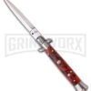 SKM/AB 9" Italian Stiletto Red Swirl Automatic Knife - Dagger -Best Knifes Shop ab 9 stiletto dagger red killer bee large