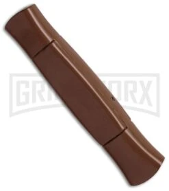 AKC 077 Concord Brown OTF Automatic Knife - Black Plain -Best Knifes Shop akc 077 otf brown black plain side cm large
