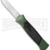 AKC 777 Blackfinger Green/Black OTF Automatic Knife - Flat Grind Satin Plain -Best Knifes Shop akc 777 green satin flat BHQ 34856 jr large