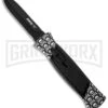 AKC 777 Blackfinger Jolly Roger OTF Automatic Knife - Black Dagger Plain -Best Knifes Shop akc 777 jolly roger black dagger cm large
