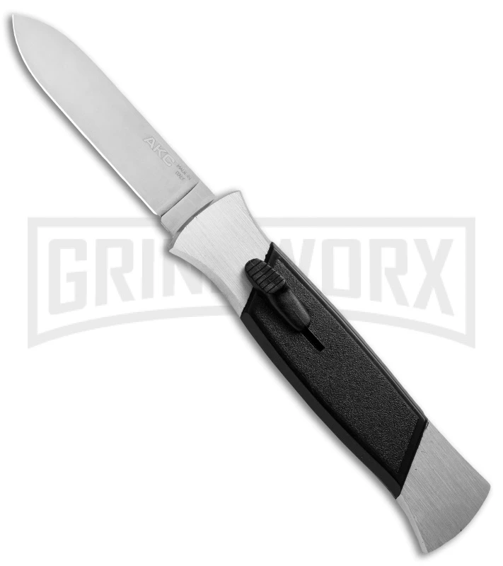 AKC 777 Blackfinger Brushed Aluminum OTF Automatic Knife - Flat Grind Satin 3 AKC 777 Blackfinger Brushed Aluminum OTF Automatic Knife - Flat Grind Satin