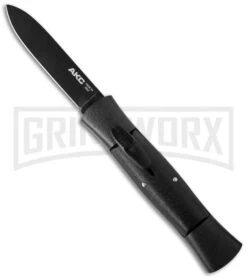 AKC 007 Concord Black OTF Automatic Knife - Black Flat